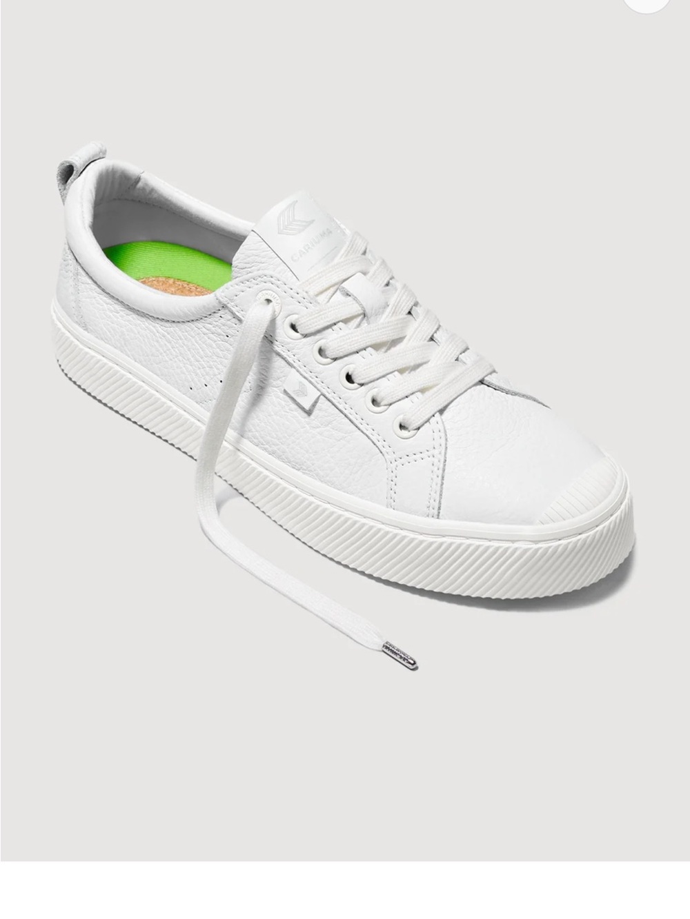 Women's White Low-Top Leather Sneaker